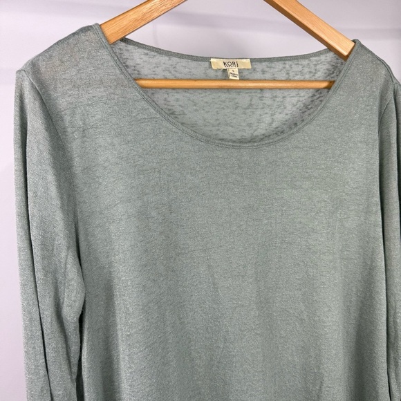 Kori America Green Lace Trim Tunic Size Large - Picture 2 of 7